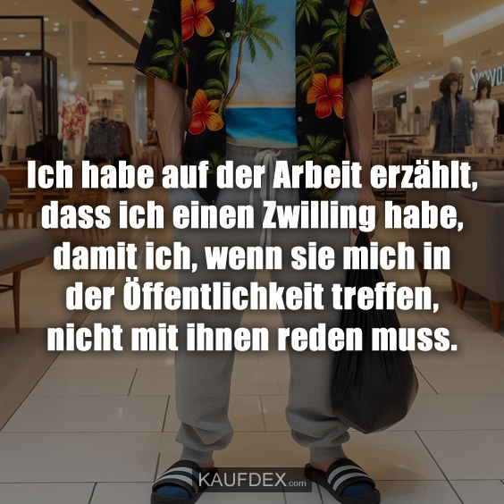 Ich habe auf der Arbeit erzählt, dass ich einen Zwilling habe…