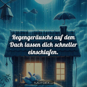 Regengeräusche auf dem Dach lassen dich schneller einschlafen.