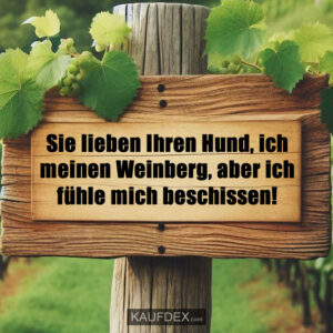 Sie lieben Ihren Hund, ich meinen Weinberg, aber ich fühle mich beschissen!