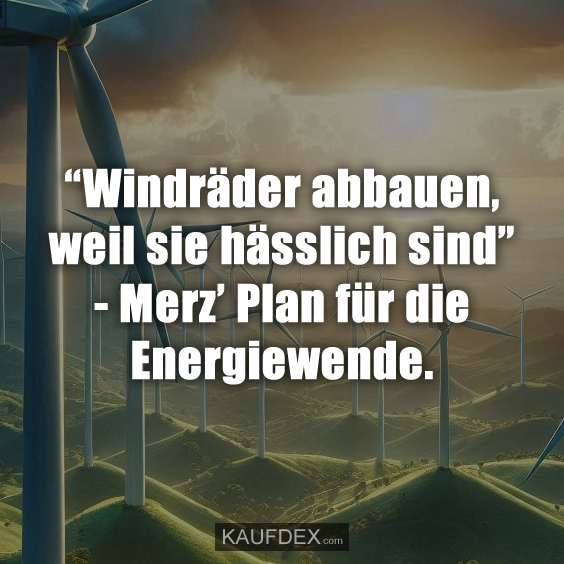 “Windräder abbauen, weil sie hässlich sind” - Merz’ Plan für die Energiewende.