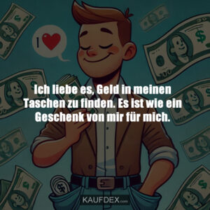 Ich liebe es, Geld in meinen Taschen zu finden. Es ist wie ein Geschenk von mir für mich.