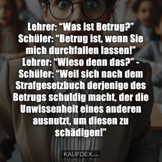 Lehrer “Was ist Betrug?” Kaufdex