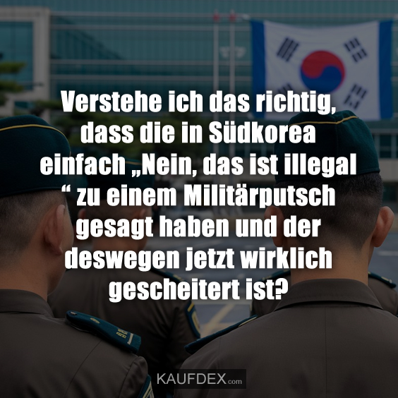 Verstehe ich das richtig, dass die in Südkorea einfach „Nein, das ist illegal“…
