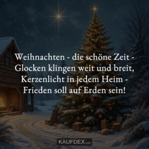 Weihnachten - die schöne Zeit - Glocken klingen weit und breit, Kerzenlicht in jedem Heim - Frieden soll auf Erden sein!