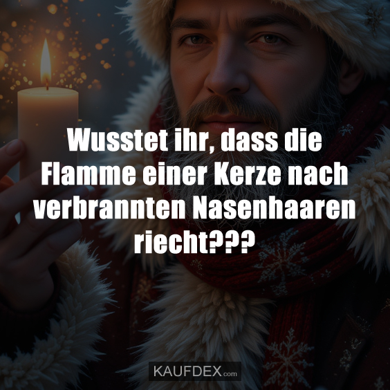 Wusstet ihr, dass die Flamme einer Kerze nach verbrannten Nasenhaaren riecht???