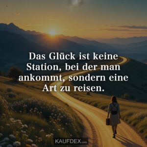 Das Glück ist keine Station, bei der man ankommt, sondern eine Art zu reisen.