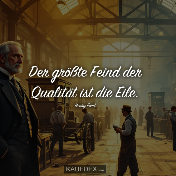Der größte Feind der Qualität ist die Eile. Henry Ford