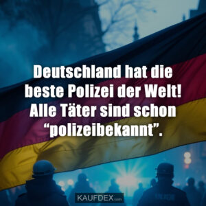 Deutschland hat die beste Polizei der Welt! Alle Täter sind schon “polizeibekannt”.