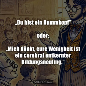 „Du bist ein Dummkopf” oder: „Mich dünkt, eure Wenigkeit ist ein cerebral entkernter Bildungsneuling.”