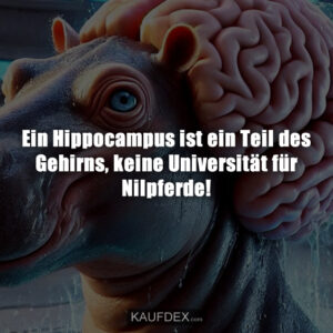 Ein Hippocampus ist ein Teil des Gehirns, keine Universität für Nilpferde!