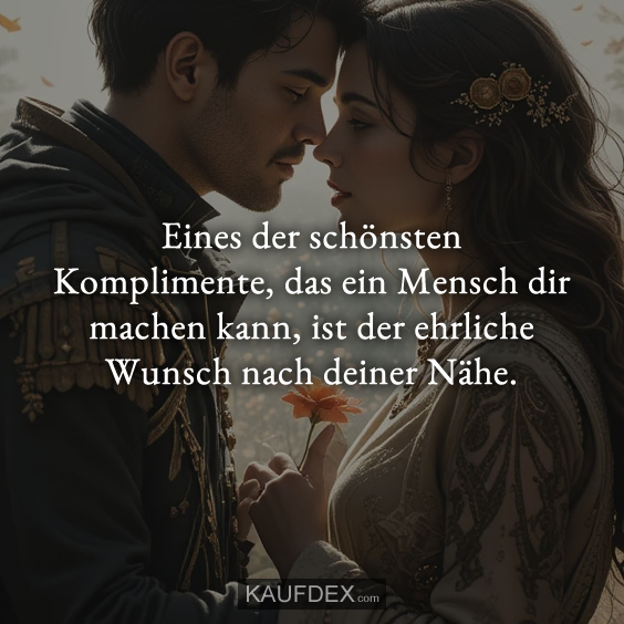 Eines der schönsten Komplimente, das ein Mensch dir machen kann, ist der ehrliche Wunsch nach deiner Nähe.