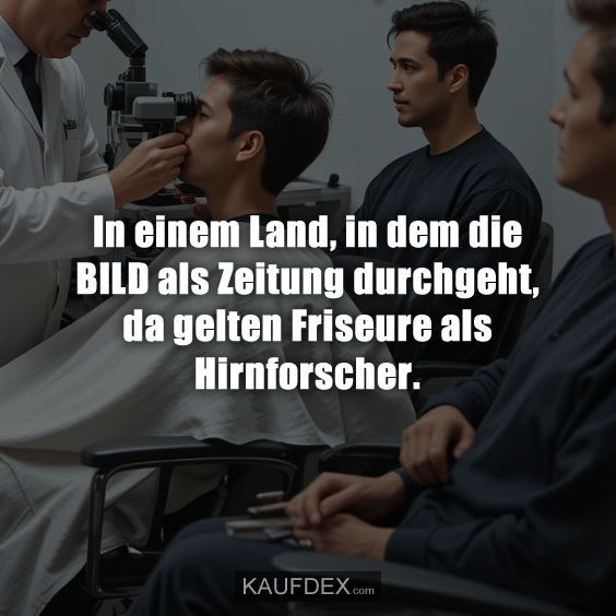 In einem Land, in dem die BILD als Zeitung durchgeht, da gelten Friseure als Hirnforscher.