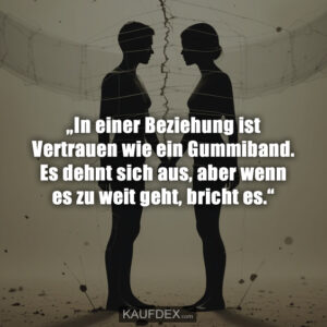 „In einer Beziehung ist Vertrauen wie ein Gummiband. Es dehnt sich aus, aber wenn es zu weit geht, bricht es.“