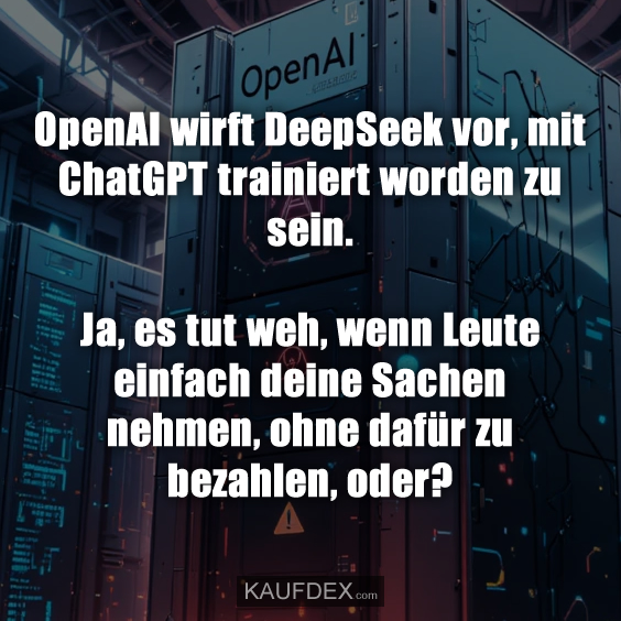 OpenAI wirft DeepSeek vor, mit ChatGPT trainiert worden zu sein. Ja, es tut weh, wenn Leute einfach deine Sachen nehmen, ohne dafür zu bezahlen, oder?