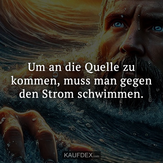 Um an die Quelle zu kommen, muss man gegen den Strom schwimmen.