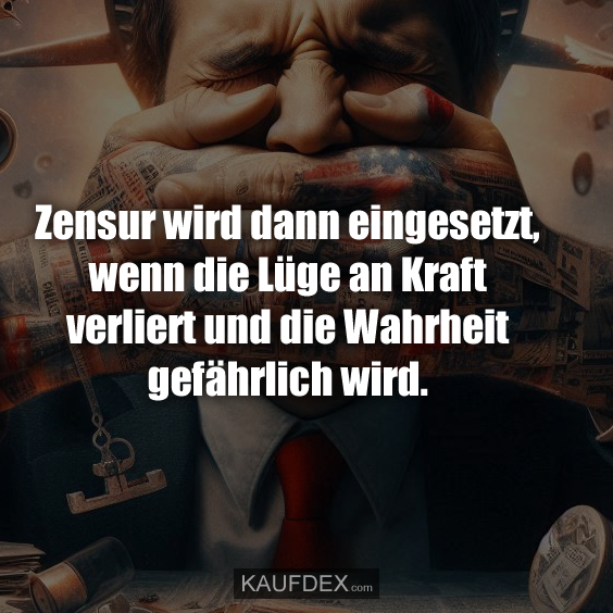 Zensur wird dann eingesetzt, wenn die Lüge an Kraft verliert und die Wahrheit gefährlich wird.