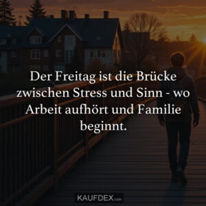 Der Freitag ist die Brücke zwischen Stress und Sinn - wo Arbeit aufhört und Familie beginnt.