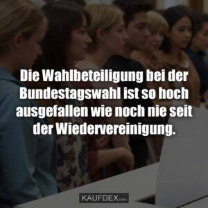 Die Wahlbeteiligung bei der Bundestagswahl ist so hoch ausgefallen wie noch nie seit der Wiedervereinigung.
