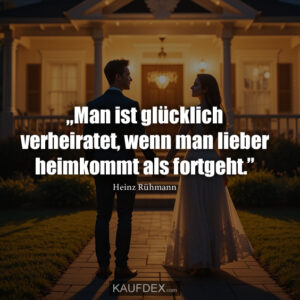 „Man ist glücklich verheiratet, wenn man lieber heimkommt als fortgeht.”