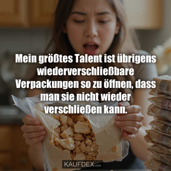 Mein größtes Talent ist übrigens wiederverschließbare Verpackungen so zu öffnen…