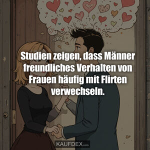 Studien zeigen, dass Männer freundliches Verhalten von Frauen häufig mit Flirten verwechseln.