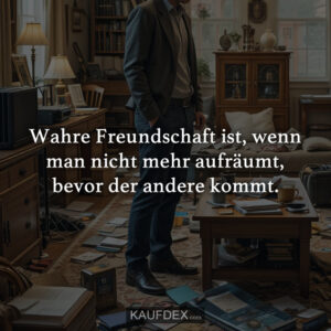 Wahre Freundschaft ist, wenn man nicht mehr aufräumt, bevor der andere kommt.