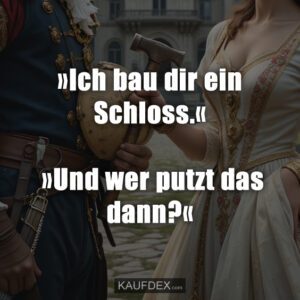 »Ich bau dir ein Schloss.« – »Und wer putzt das dann?«