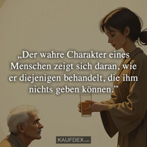 „Der wahre Charakter eines Menschen zeigt sich daran, wie er diejenigen behandelt, die ihm nichts geben können.”