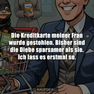 Die Kreditkarte meiner Frau wurde gestohlen. Bisher sind die Diebe sparsamer als sie. Ich lass es erstmal so.