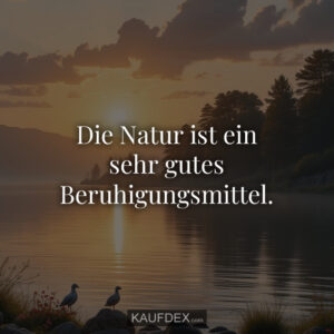 Die Natur ist ein sehr gutes Beruhigungsmittel.