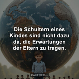 Die Schultern eines Kindes sind nicht dazu da, die Erwartungen der Eltern zu tragen.