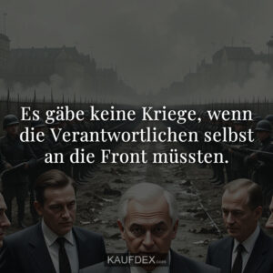 Es gäbe keine Kriege, wenn die Verantwortlichen selbst an die Front müssten.