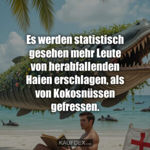 Es werden statistisch gesehen mehr Leute von herabfallenden Haien erschlagen, als von Kokosnüssen gefressen.