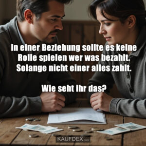 In einer Beziehung sollte es keine Rolle spielen wer was bezahlt. Solange nicht einer alles zahlt. Wie seht ihr das?