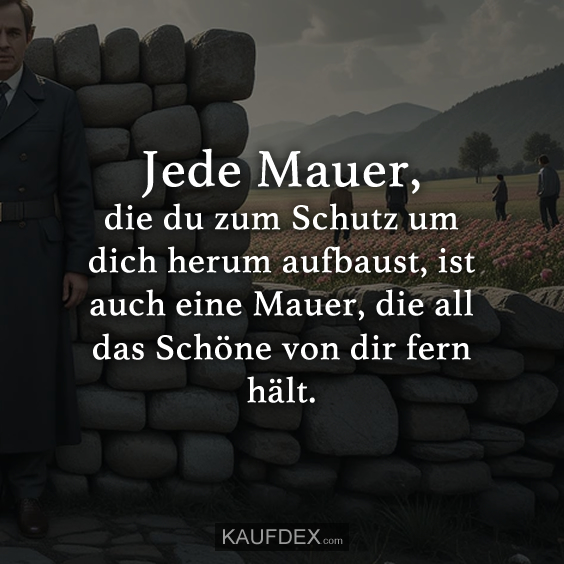 Jede Mauer, die du zum Schutz…