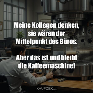 Kollegen Mittelpunkt Büro Kaffeemaschine