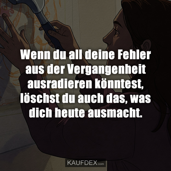 Wenn du all deine Fehler aus der Vergangenheit ausradieren könntest, löschst du auch das, was dich heute ausmacht.