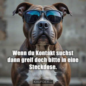 Wenn du Kontakt suchst dann greif doch bitte in eine Steckdose.