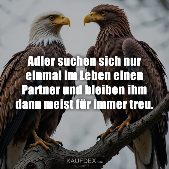 Adler suchen sich nur einmal im Leben…