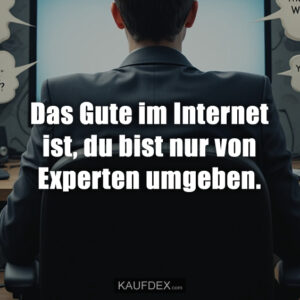 Das Gute im Internet ist, du bist nur von Experten umgeben.