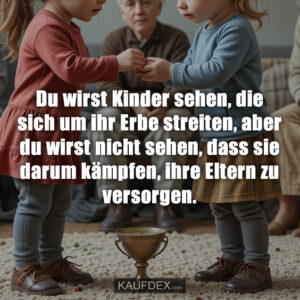 Du wirst Kinder sehen, die sich um ihr Erbe streiten, aber du wirst nicht sehen, dass sie darum kämpfen, ihre Eltern zu versorgen.