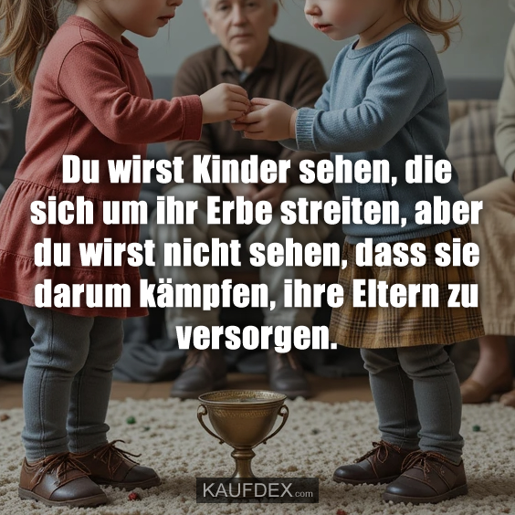 Du wirst Kinder sehen, die sich um ihr Erbe…