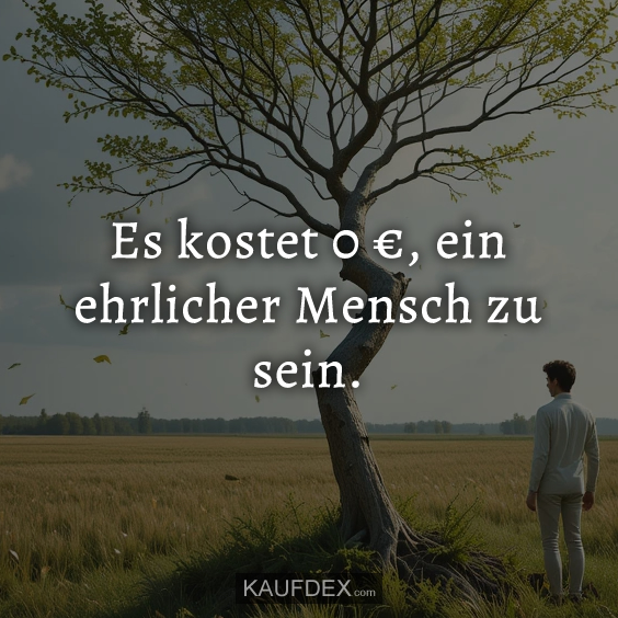 Es kostet 0 €, ein ehrlicher Mensch zu sein.