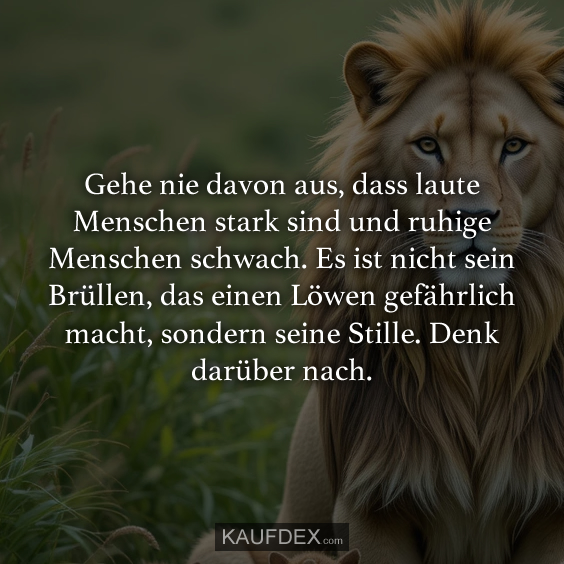 Gehe nie davon aus, dass laute Menschen…