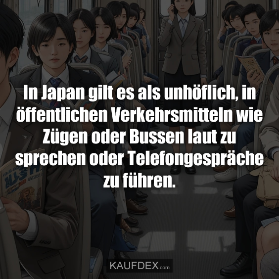 In Japan gilt es als unhöflich…