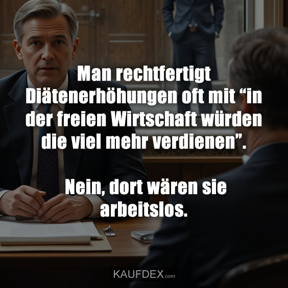 Man rechtfertigt Diätenerhöhungen…