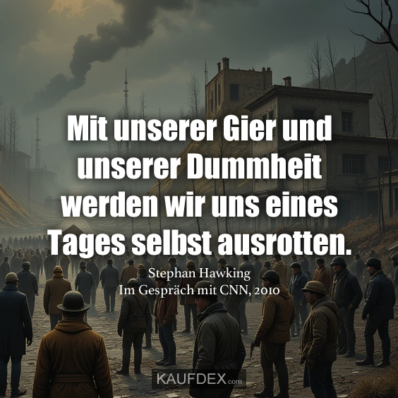 Mit unserer Gier und unserer Dummheit…