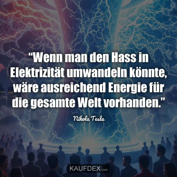 “Wenn man den Hass in Elektrizität umwandeln…