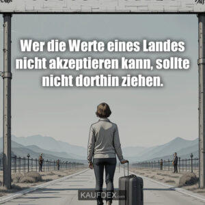 Wer die Werte eines Landes nicht akzeptieren kann, sollte nicht dorthin ziehen.