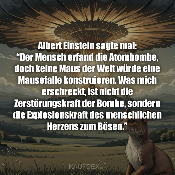 Albert Einstein sagte mal: “Der Mensch erfand…